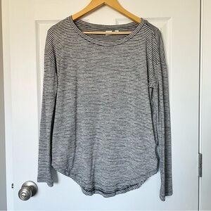 Gap Black White Stripe Long Sleeve Tee Nautical Academia Preppy casual wear